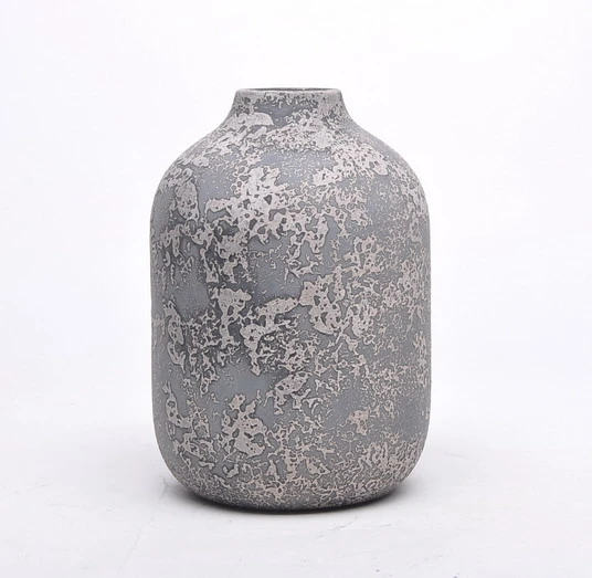 Modern Gray Color Rough Frosted Design Cheap Cement Retro Flower Vase