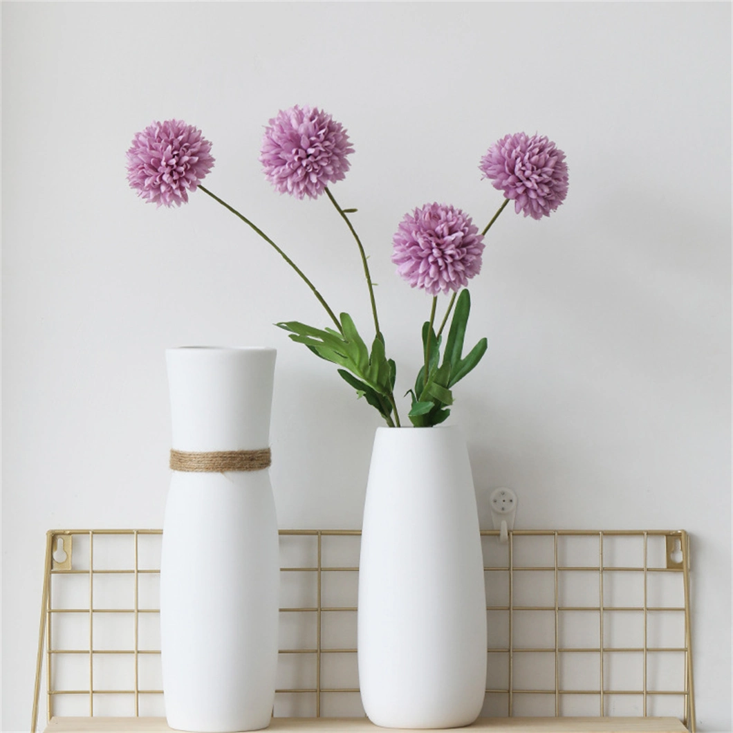 Modern Simple White Glazed Dry Flower Pot Ceramic Vase