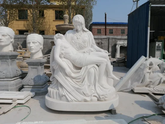 Blve Kirche Lebensgroßer weißer Stein Religiöser Jesus Große Outdoor-Skulpturen Christus der Erlöser Marmorstatue