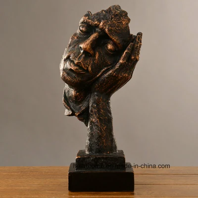 Kunstharz-Dekoration, Vintage-Polyresin-Skulptur, Kupfer-Finish, unvollständige Figur