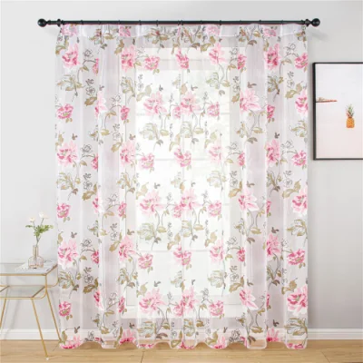 2023Hot Selling Modern Floral Butterfly Print Wohnzimmer Schlafzimmer Sheer Vorhang